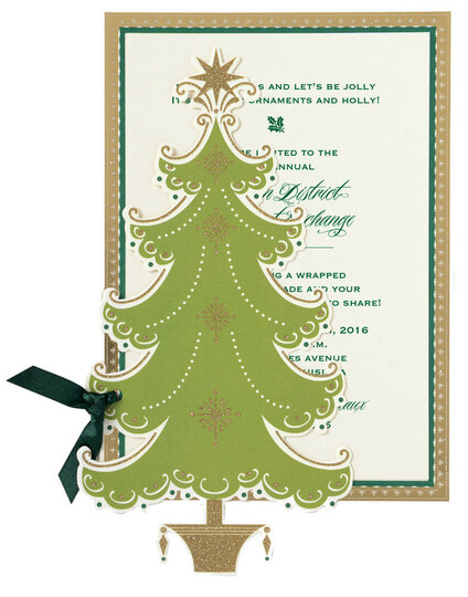 Christmas Tree Die-cut Invitations
